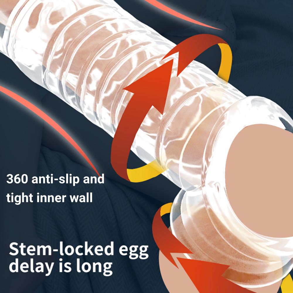 Вибратор с рукавом, кольцо для пениса, прозрачный многоразовый рукав для пениса, кольцо для пениса, удлинитель, увеличитель пениса, увеличитель члена, секс-игрушка для пар