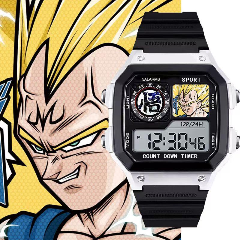 Электронные часы Dragon Ball Наручные часы Подарки на день рождения Аниме Гоку Супер Сайян Водонепроницаемые электронные часы Игрушки для детей