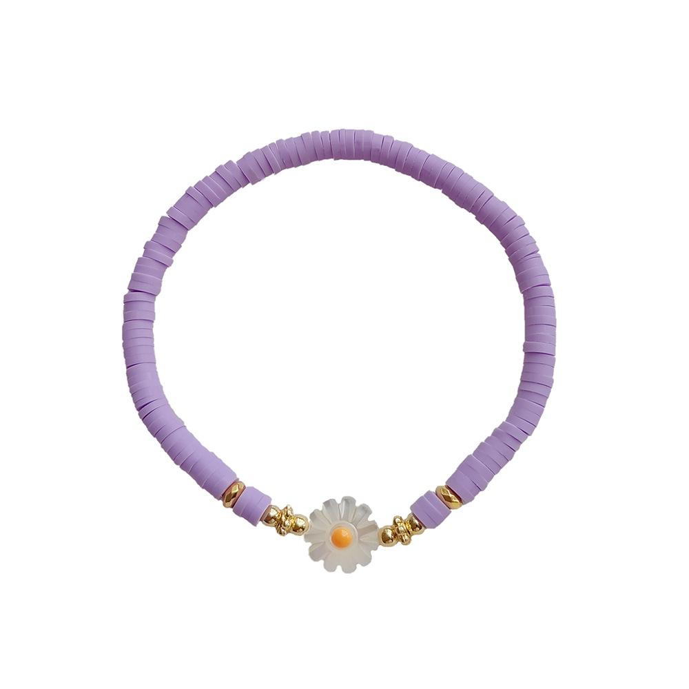 Женские браслеты с цветком ромашки Y2K, аксессуары, диск из полимерной глины, бусины, браслет Heishi, браслет в стиле бохо, летние ювелирные изделия Pulseras