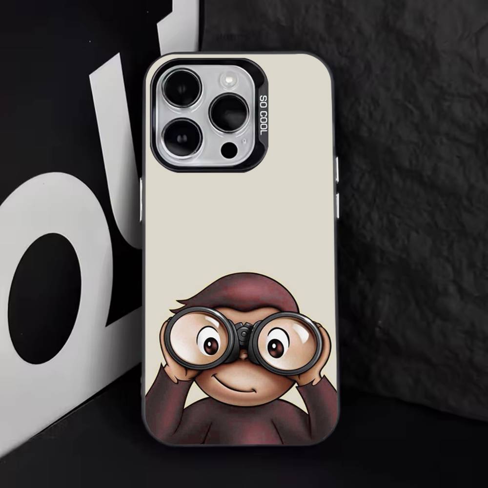 Mokey G-GeorGes Cute For iPhone 17,16,15,14,13,12,11,Pro,Max,Plus,E,Air,Mini Anti Fall Black Matte Hard Bumper Phone Case