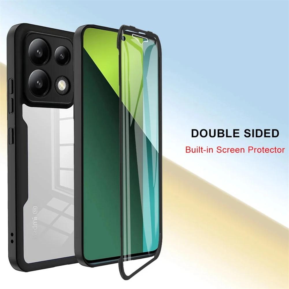 360 Полное покрытие для Xiaomi POCO X7 X8 M8 F7 X6 M6 F5 Pro X5 X4 GT X4 M4 5G C65 Двойная Защита Щит Чехол Чехол с Полным Покрытием