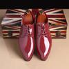 Men's Classic Retro Shoes Patent Leather Mens Lace-Up Dress Business Office Shoes Men Party Wedding Oxfords