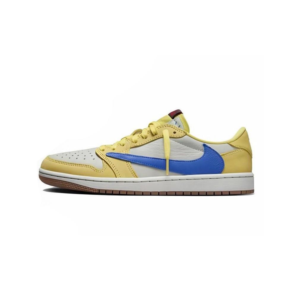 Travis Scott x Jordan Air Jordan 1 Travis Scott X AJ1 Low Speed Racing Track Низкие винтажные баскетбольные кроссовки Унисекс DZ4137-700(Команда1282-)
