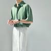 Korean Style Short-sleeved Shirt for Men, Summer Trendy Brand, Casual, High-end, Loose, Handsome, Quarter-sleeved Shirt for Men