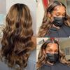 Hot-selling front lace wig cover, new African piano color long curly hair big wave lace wig cover