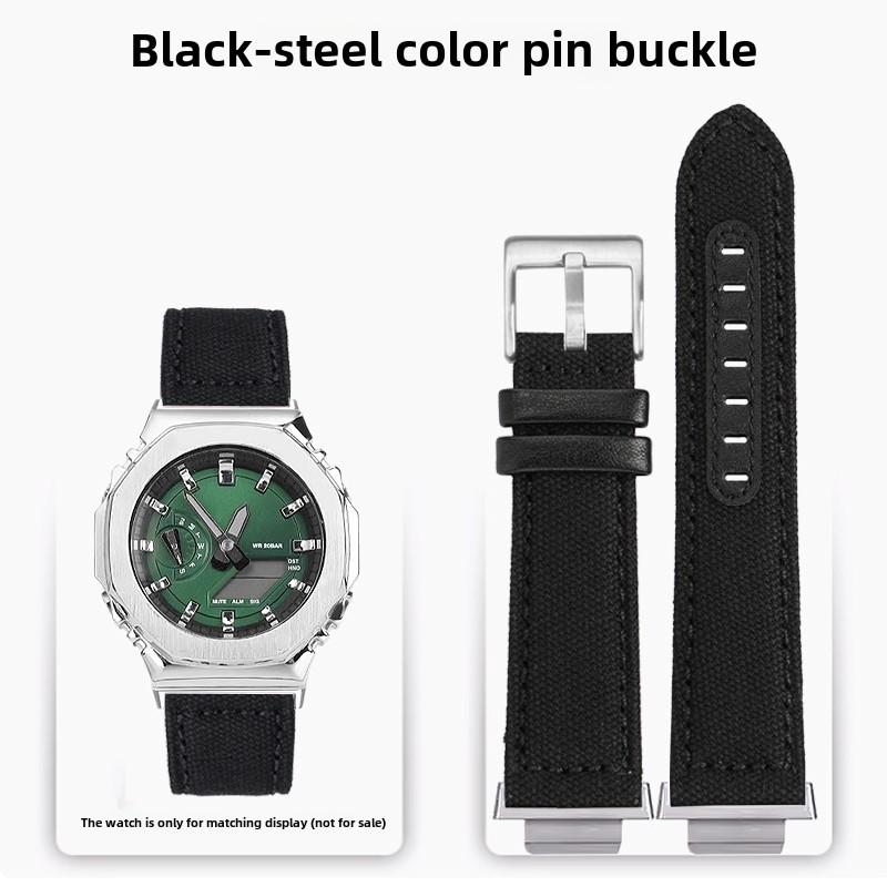 GA2100 GA2110 Модифицированный нейлоновый ремешок для часов Корпус Для Casio G-shock GA-2100 GA-2110 GM-2100 Холщовый мужской зеленый Ремешок для часов Металлическая рамка