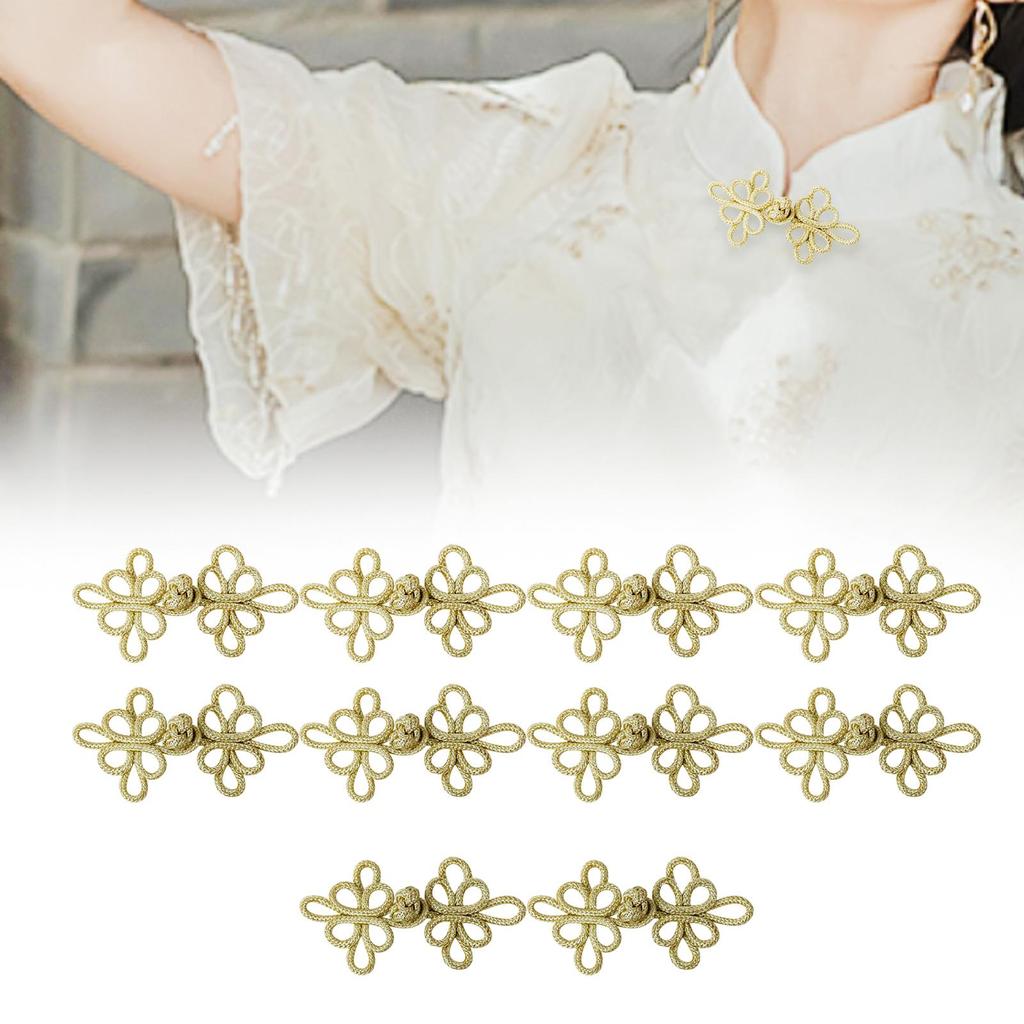 10x Chinese Knots Frog Buttons Sewing Fasteners Handcraft Traditional DIY Closure for Cheongsam Costumes Sweater Cloak Scarf