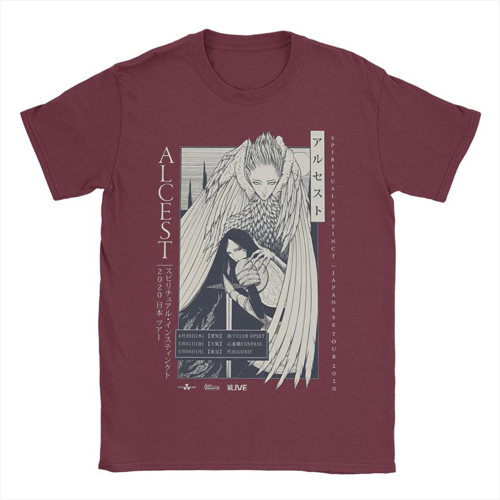 Мужская футболка Французская группа ALCEST Новинка Хлопковые футболки с коротким рукавом Музыкальная футболка Круглый вырез Одежда Идея подарка