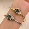 Silver Exaggerated Open Bangle Metal Geometric Cuff Bangles Demon's Eye Bracelets  Girls Gift