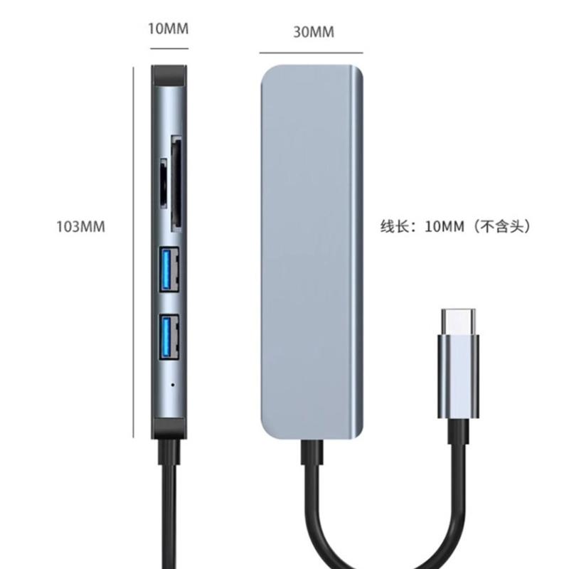 Многопортовый USB C Хаб-расширитель с Card Slot и Скоростью 5 Гбит/с Передача Данных USB Док-станция для Компьютеров