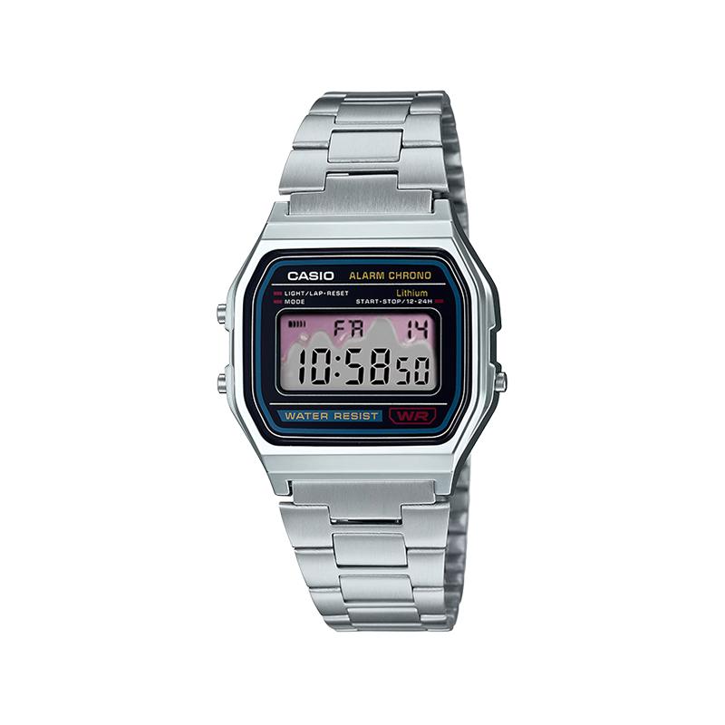Casio Индивидуальные часы модифицированная серия Кварц Стальной ремешок тот же стиль для мужчин и женщин цветной циферблат A158WA-1