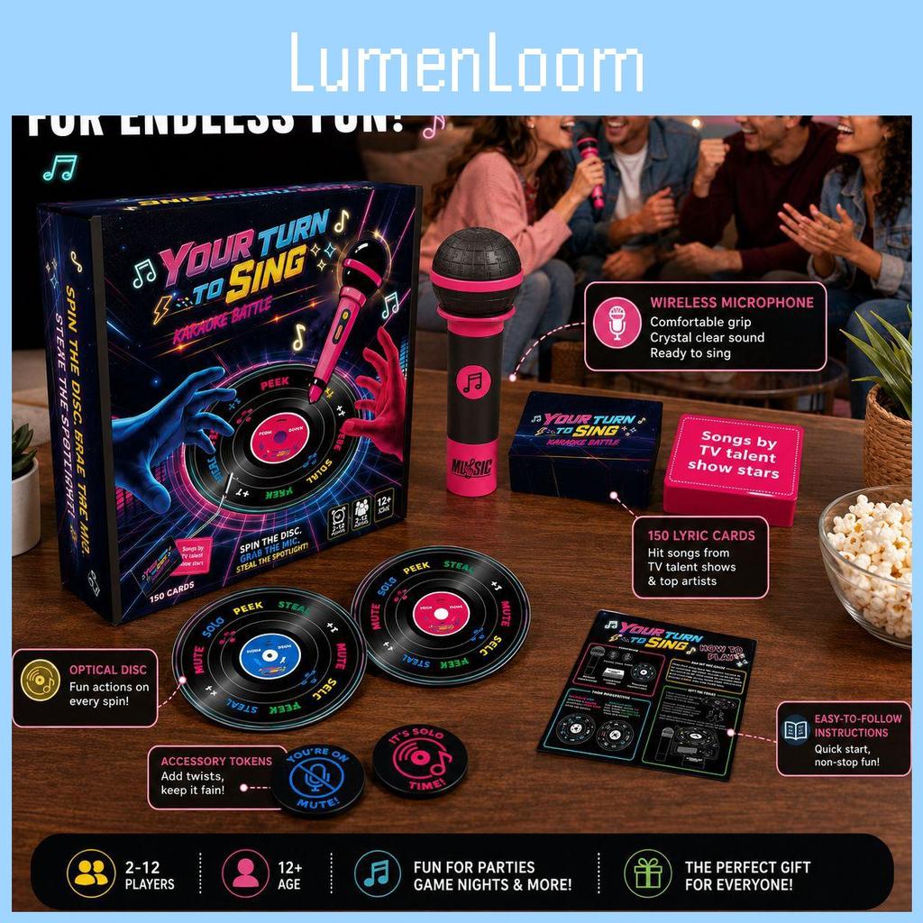 Игровой набор Grabthemic Battle Karaoke с интерактивным микрофоном для веселой вечеринки