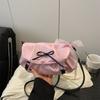 Korean Style Balletcore Underarm Bag PU Leather Bow Lace Handbag Y2k Shoulder Bags  Girls/Female