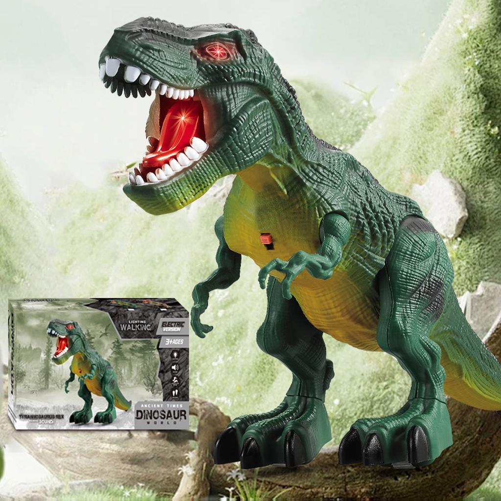 Dinosaur Toy Battery Powered Plastic with Light Roaring Sound Electric Walking Dinosaur Toy for Boys Girls Gift