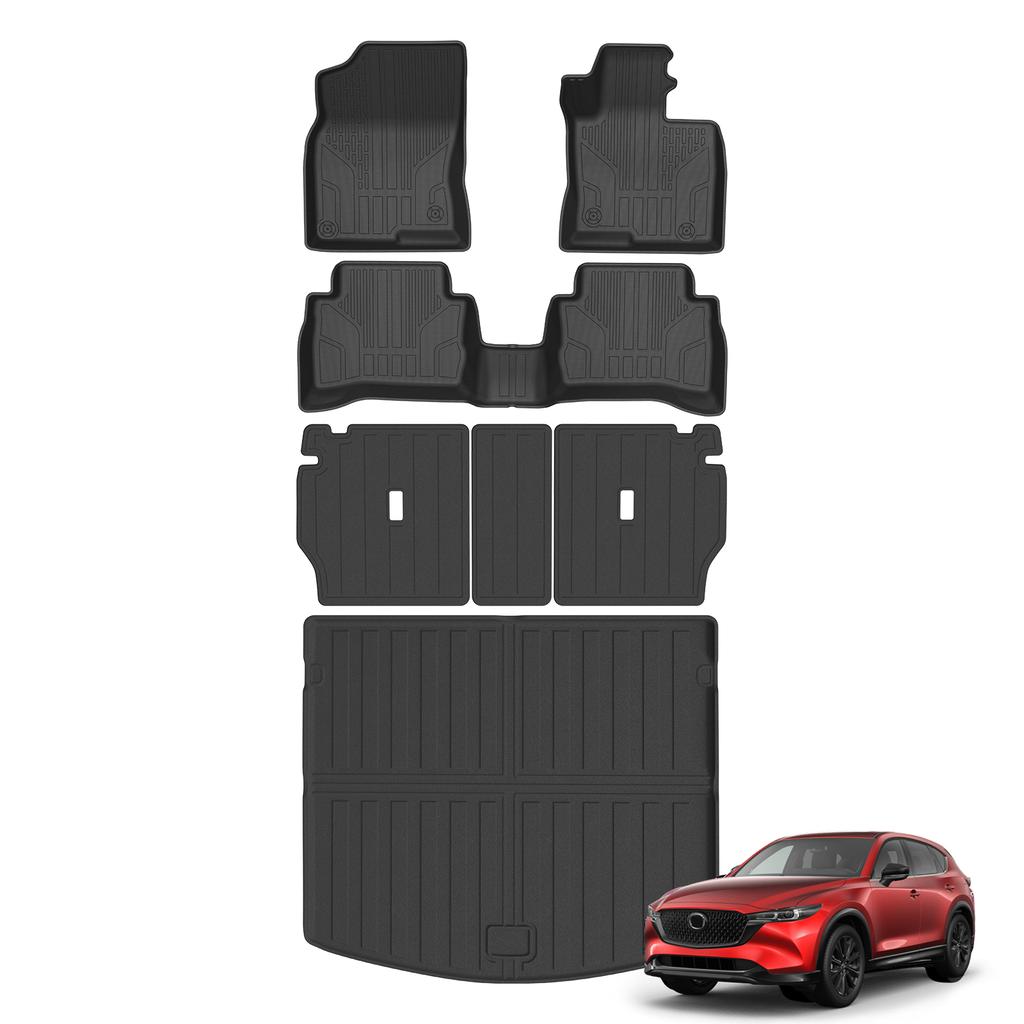 Smabee Right Drive for Mazda CX-5 CX5 KF Series Fuel 2017-2024 Car Floor Mats Trunk Pad TPE 3D Foot Pad Waterproof Accessories