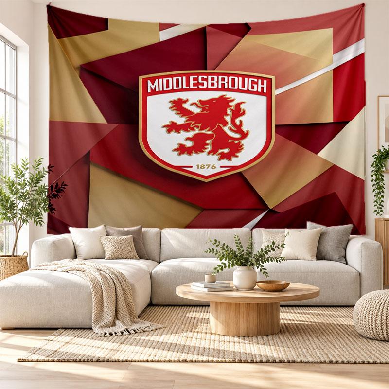 Middlesbrough FC Wall Tapestry, Soft Fabric Wall Hanging, Decorative Backdrop For Bedroom Home Wall Art