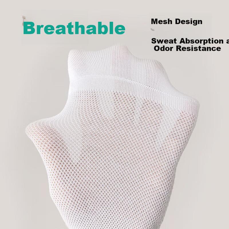 Briars Disposable Socks for Men [Pure Cotton 10A Antibacterial] Summer Short Socks, Odor-Resistant, Large Size Mesh Socks, Mixed Colors, 5 Pairs Pack