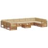 Outdoor Sofa Set 11 pcs Natural and Beige Solid Acacia Wood