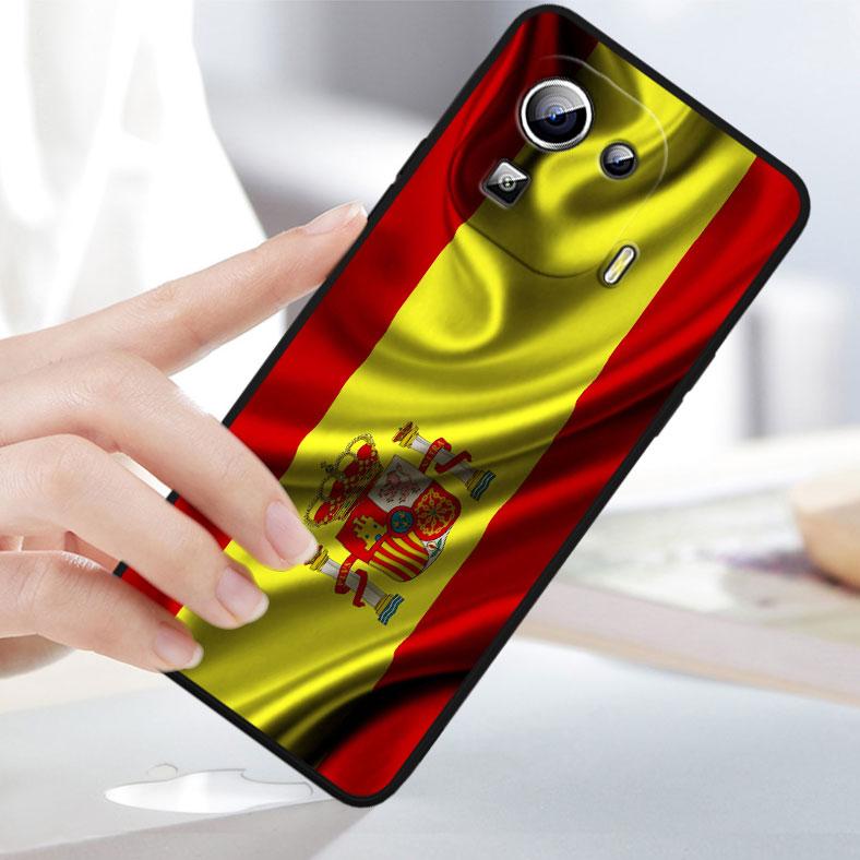 Spain Spanish Red Flag Cover For Xiaomi Mi 13 Pro Lite 12X 12 11 11T 11i 10T 10 Pro Lite Ultra 5G Black Phone Case
