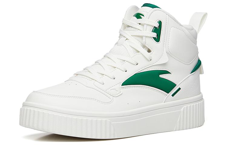 Men's Sneakers Anta Slip Resistant High top Skateboard Shoes Men's White Green