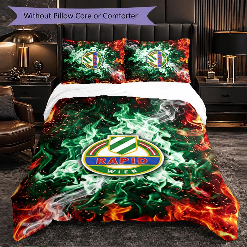 Rapid Wien FC Themed Bedding 3Pcs Duvet Cover Set Decorative Bed Linen For Teen Room Home Decoration