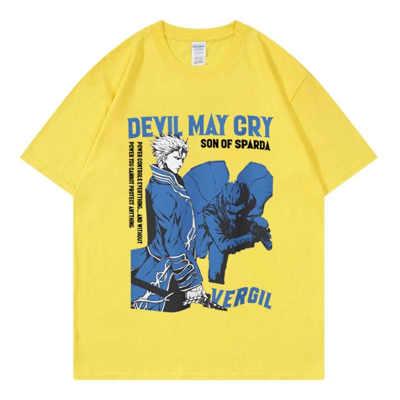 Горячая Игра Devil May Cry Графические Футболки Мода Винтажные Оверсайз Футболки с Коротким Рукавом Унисекс Повседневные Хлопковые Футболки Уличная Одежда