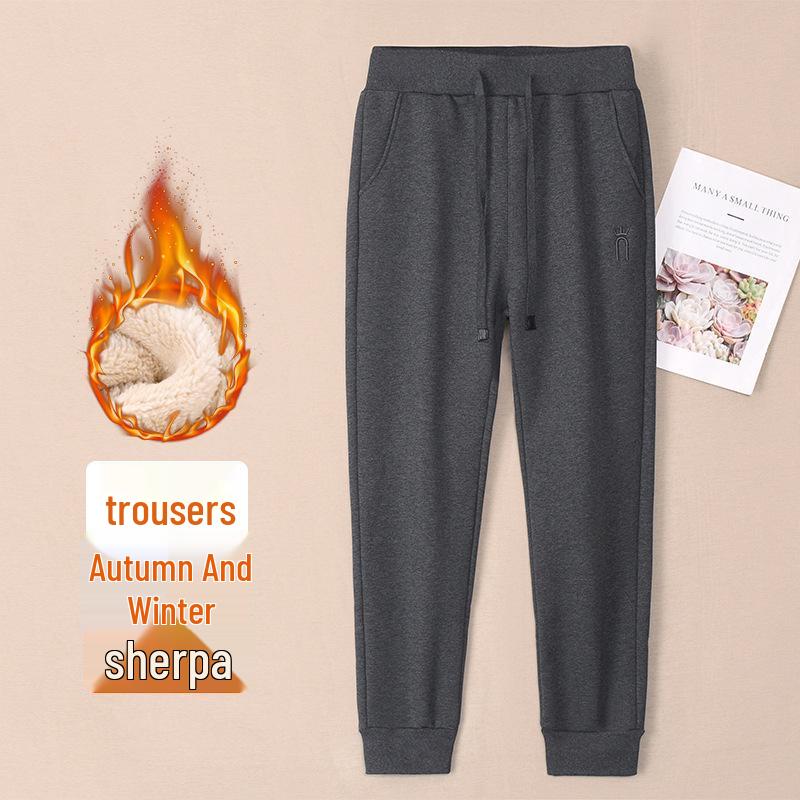 Женские флисовые спортивные штаны GAGN темно-синего цвета: Плотные, Теплые, Свободный крой «фонарик», Высокая талия, Стройнящие, Спортивные брюки с манжетами