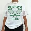 4007 Sundays Club Хлопок Ретро Милые Футболки С круглым вырезом Повседневные Летние Женские Футболки Модная Уличная Одежда Kawaii Одежда