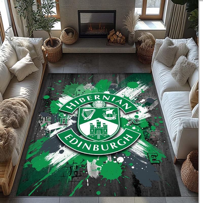 Hibernian FC Футбол Футбольный Узор Мягкий Ковер Зональный Нескользящий Ковер для Пола в Помещении Спортивный Декоративный Коврик для Спальни