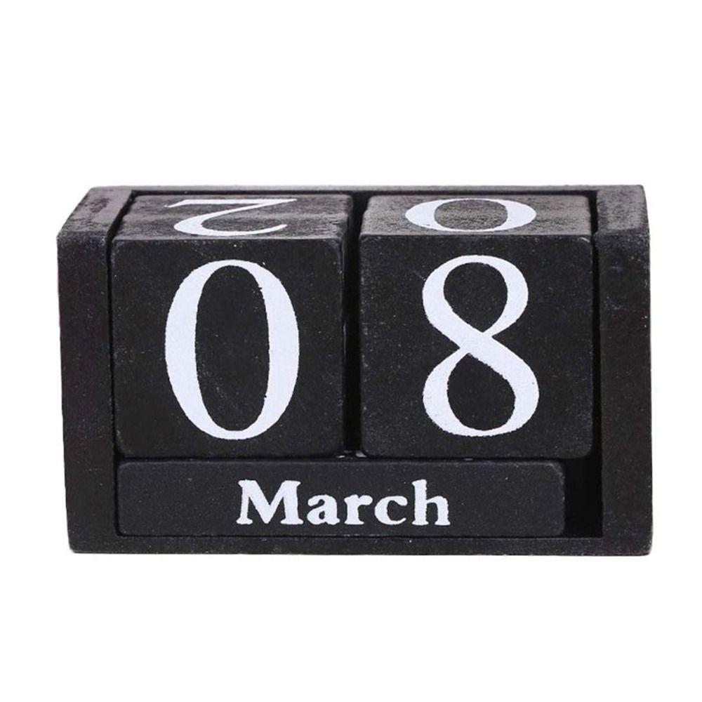MDF Building Blocks Calendar Eternal Blocks Cube Calendar Wooden Perpetual Calendar  Office