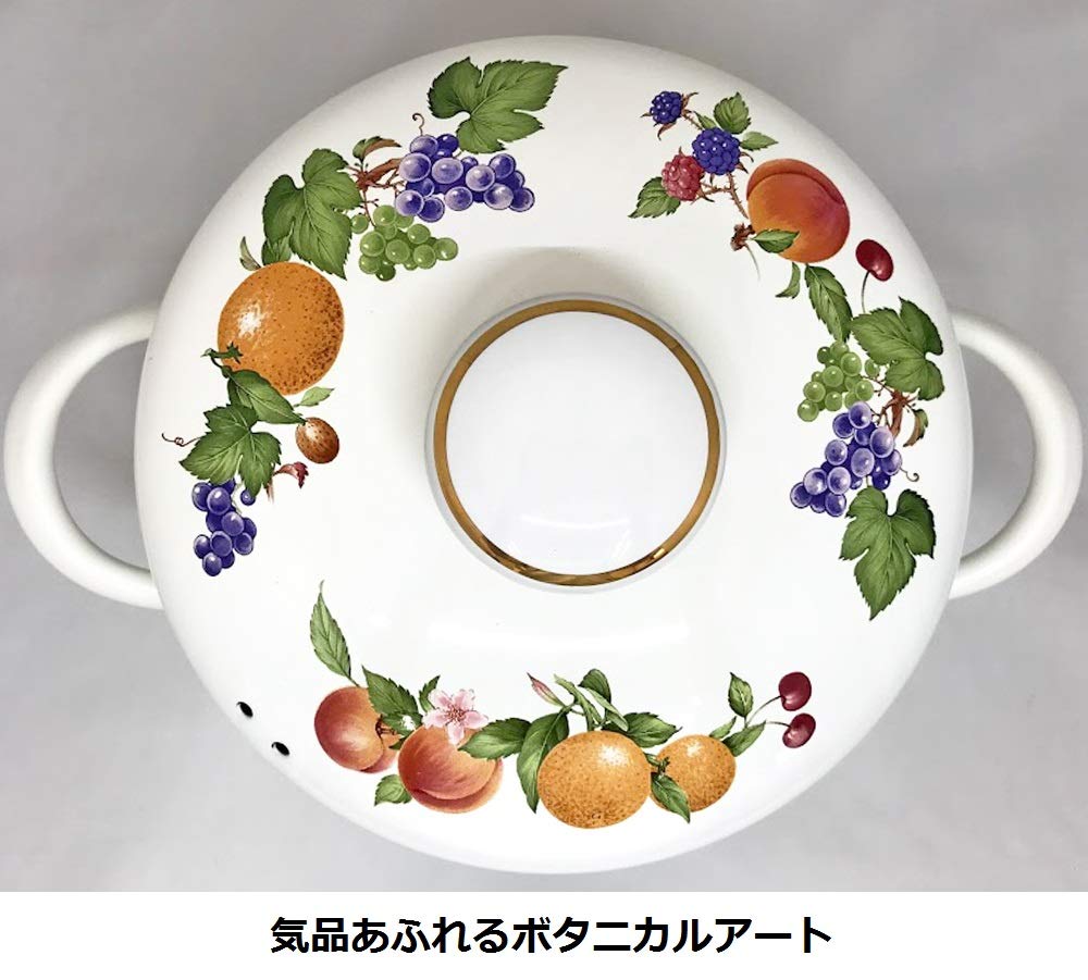 Fuji Enamel Pot 20cm Fruitus Collection 2 Two-Handed FTC-20W
