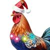 6 шт. Рождественское украшение в виде петуха 2D акриловая рождественская шапка подвеска в виде курицы сезонное