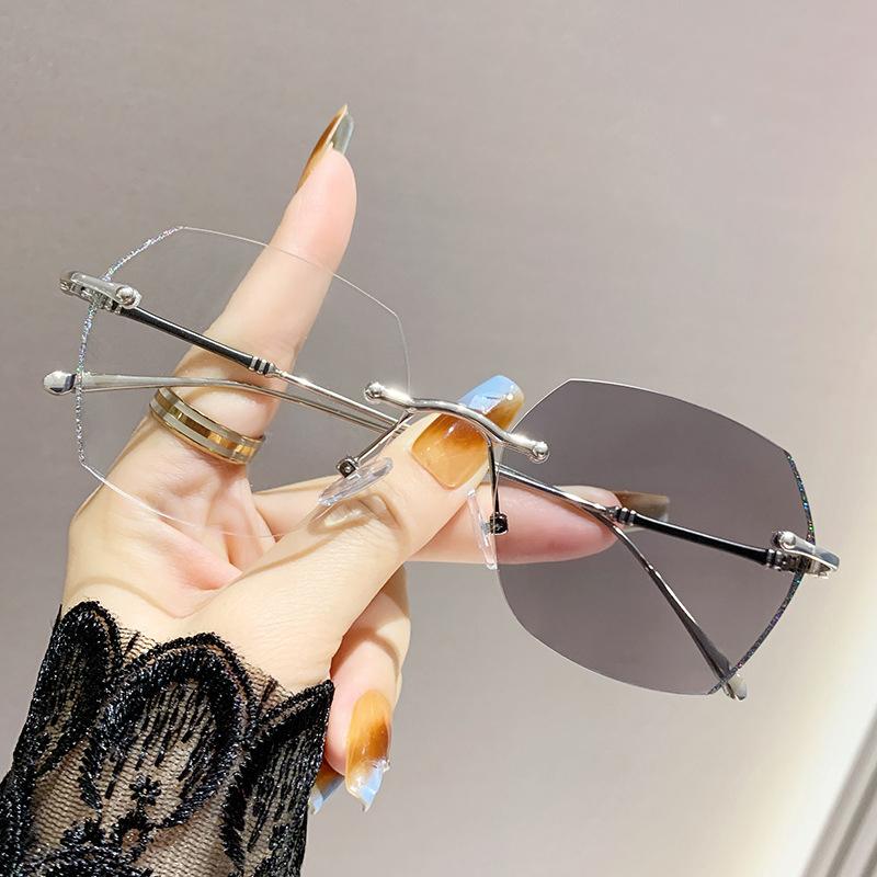 Высококлассные безрамочные очки для близорукости с изменяющим цвет анти-синим светом, чрезвычайно яркие 9908