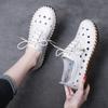 Hollow Women's Shoes Summer Hole Shoes Cowhide Bottom Sandals Breathable Casual Soft Bottom Mother Shoes
