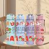 1PC Christmas Gingerbread House Pattern 750ml Color Plastic Sports Water Bottle Leakproof Flip Straw Lid Suitable for Sports Office Home Use