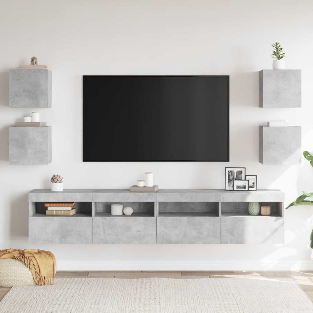 Wiszące Szafki Tv, 4 Szt., Szarość Betonu, 30,5X30X30 Cm