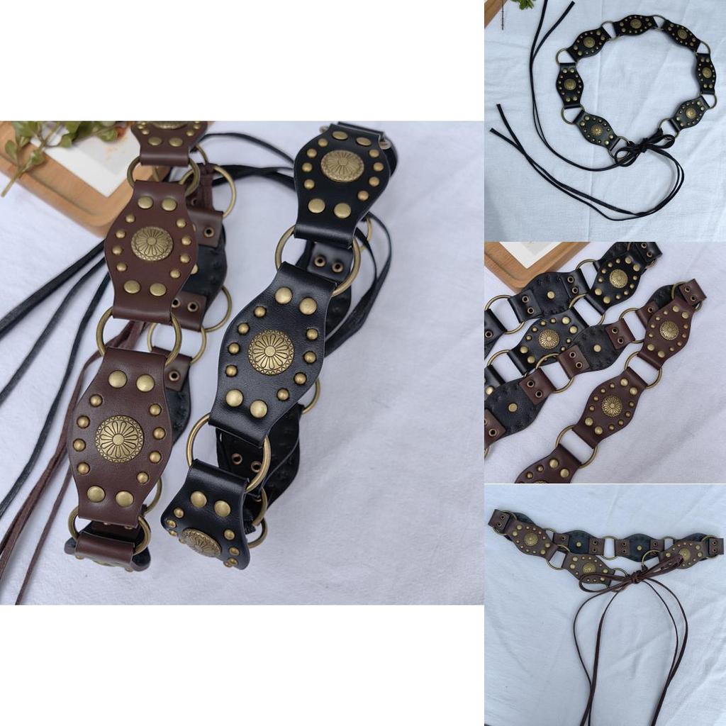 Handmade Hollow Pattern Western Pu Leather Belt For Women Stylish Summer Accessory