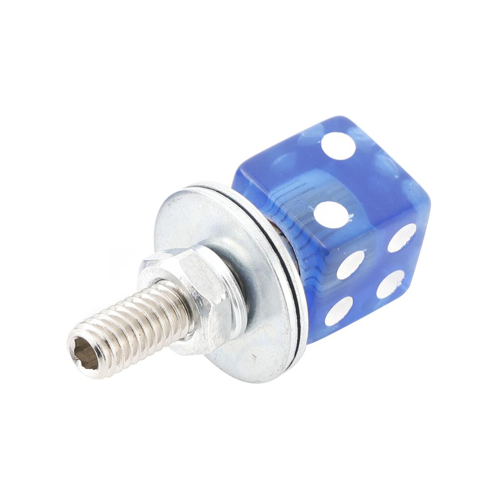 2x Болт-винт для номерного знака Custom DICE Синий пластик Мотоцикл Чоппер Боббер