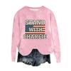 Women's Fashion Round Neck Pullover Top Long Sleeve Tee Printed Sweatshirt