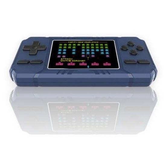 Grigioy500 games playable Micro-sized Game BOX Portable Console Compatible Device Retro 500 types built-in (Navy)