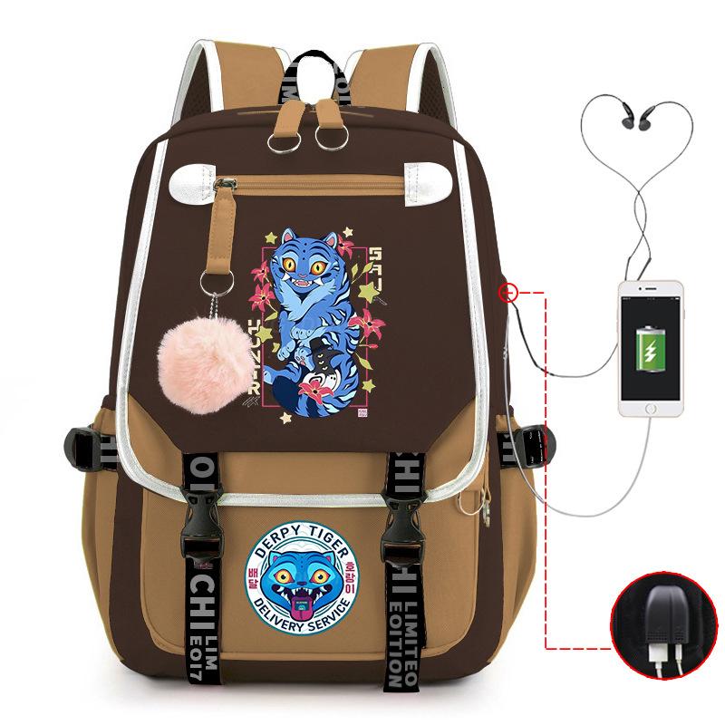 Мультфильм «Охотники на демонов» Модный детский рюкзак с принтом Легкий рюкзак для учеников начальной и средней школы Кампус Школьная сумка Нейтральный