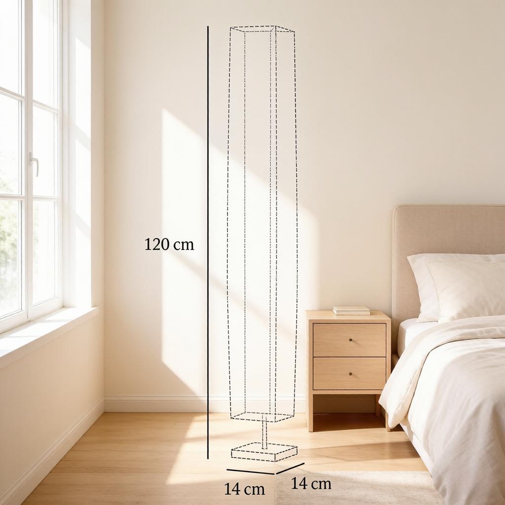 Pretty Freestanding Column Lamp, Designer Bedroom Floor Lamp, Living Room Floor Lamp with Slim Design (1pcs Floor Lamp only, bulbs not included)