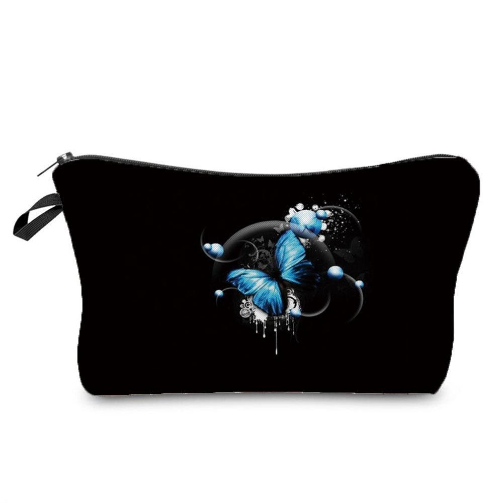 Women Butterfly Print Cosmetic Bag Toiletries Organize Travel Storage Case 6417 KTB