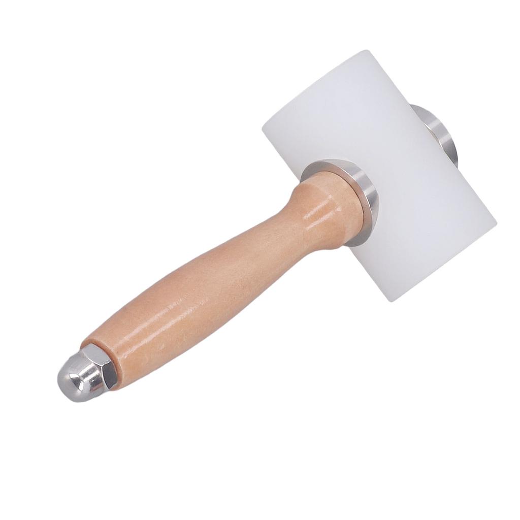 Leather Carving Hammer White T Shaped Nylon Leather Stamping Hammer Wooden Handle DIY Leather Stamp