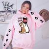 Cartoon Cat Drink Salary Increase Beverages Mens Women Hoodies Fashion Casual Hoodies Pleasure Sweatshirts Home Harajuku Tops