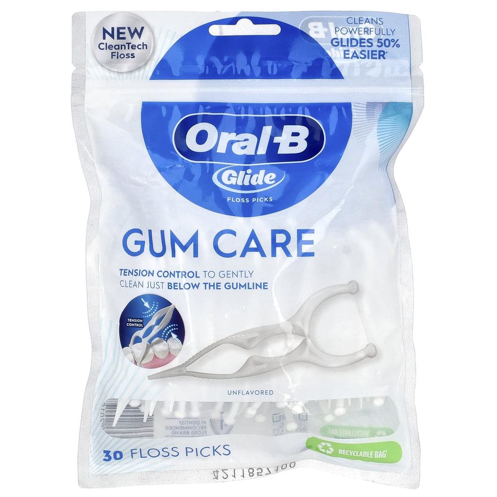 Oral-B Glide, Gum Care, Disposable Floss, Flavorless, 30 Disposable Floss Count