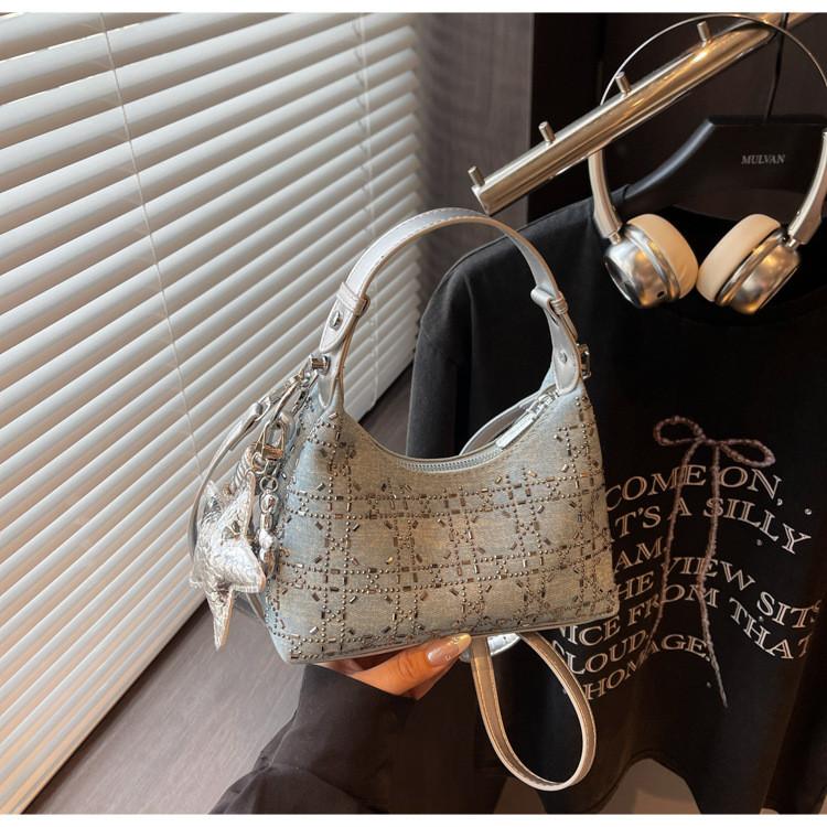 IELGY Ladies Handbag Denim Shoulder Underarm Dumpling Bag
