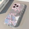 Pink Bow Suitable for IPhone16promax Phone Case Apple 14 Mirror Cream 12 Creative 17 15