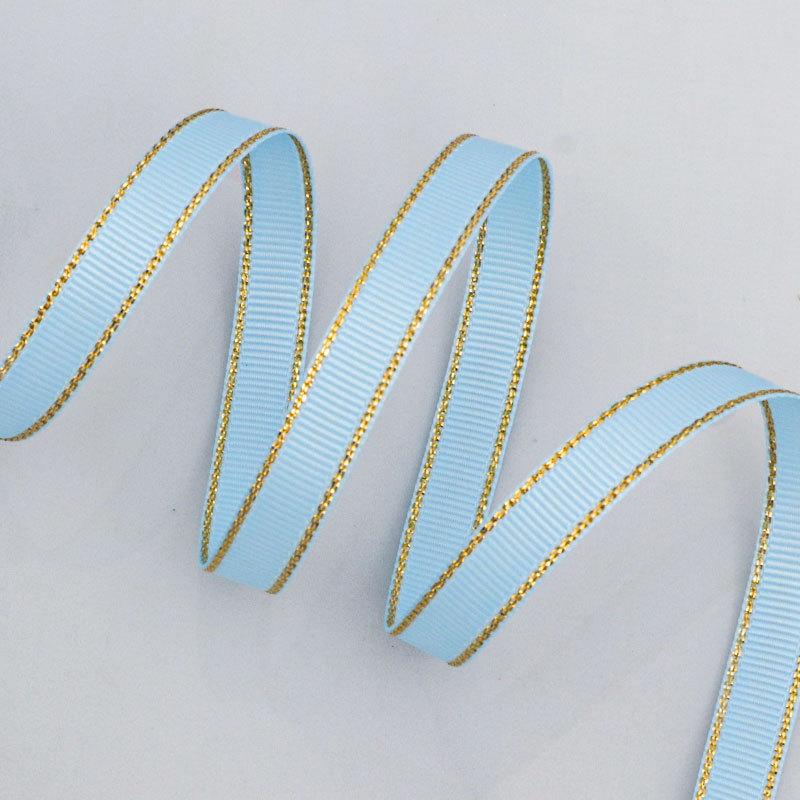 Романтичная и уютная однотонная золотая ребристая лента, зашифрованная полиэстеровая лента, двухсторонняя утолщенная прошитая лента, подарочная коробка, декоративная лента