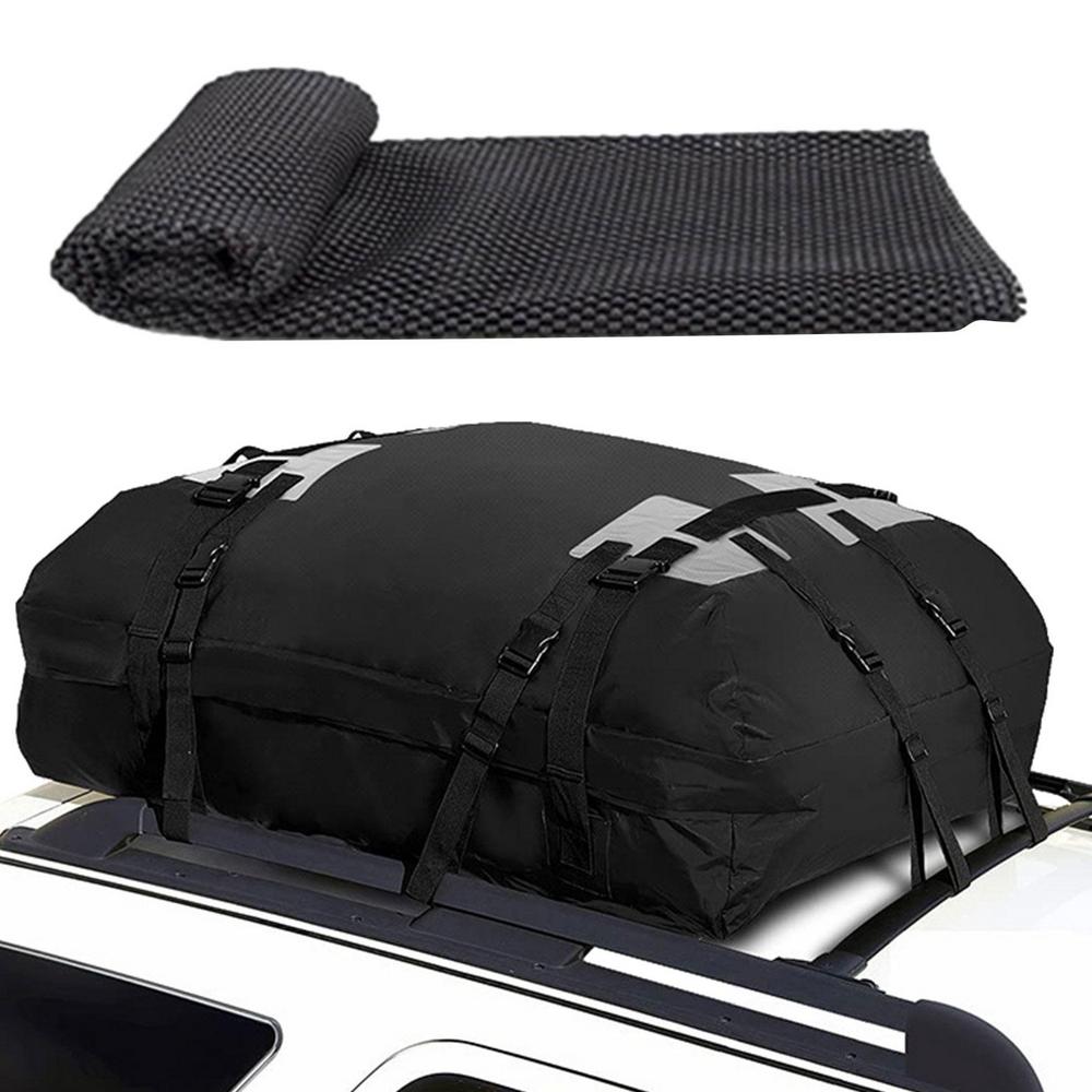 Car Rooftop Cargo Carrier Bag 15 Cubic Feet Car Cargo Roof Bag In Foldable Design 600D Oxford Cloth Waterproof Soft Car Roof Bag